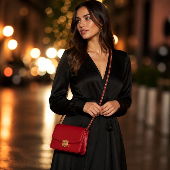 Women's Red Chain Crossbody | 2026