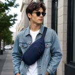 Men's Navy Nylon Crossbody | 2026