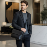 Men's Black Messenger Crossbody | 2026