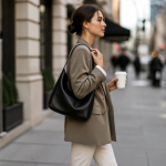 Women's Black Soft Shoulder Bag | 2026