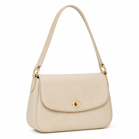 Women's Cream Flap Shoulder Bag | 2026