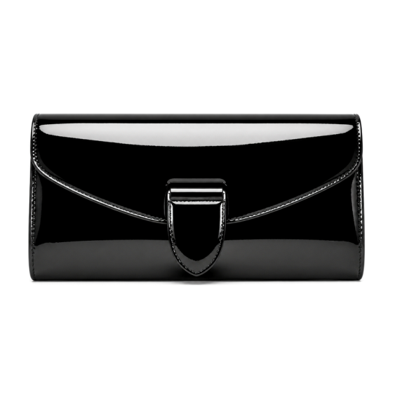 Women's Black Patent Clutch | 2026