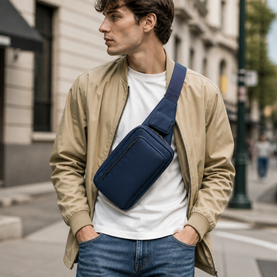 Men's Navy Sling Bag | 2026