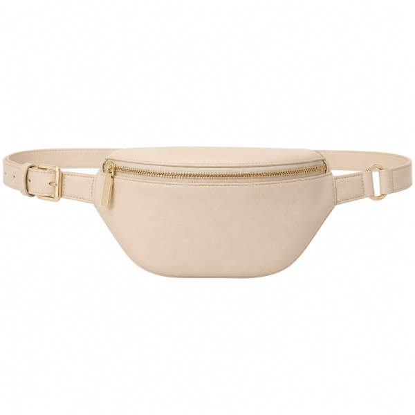 Women's Beige Leather Belt Bag | 2026