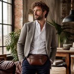 Men's Brown Leather Belt Bag | 2026