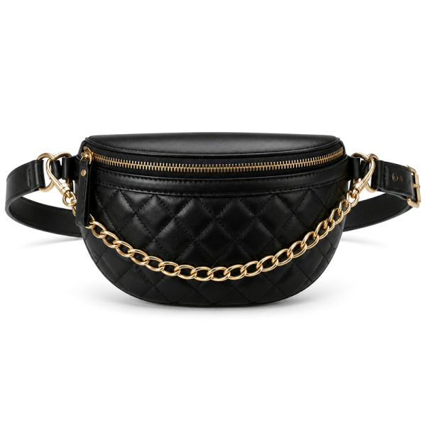 Women's Black Chain Belt Bag | 2026