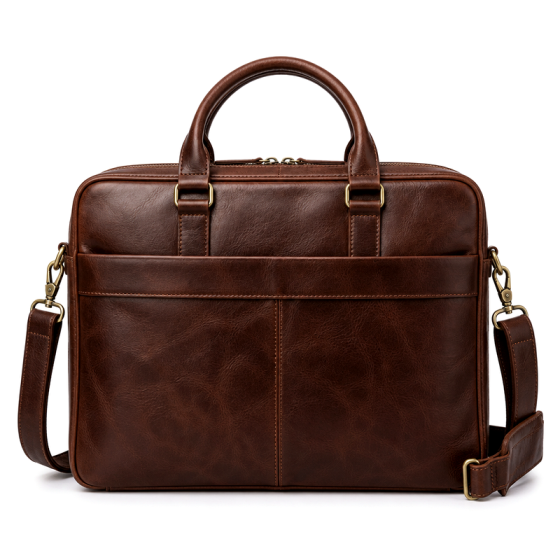 Men's Brown Leather Laptop Bag | 2026