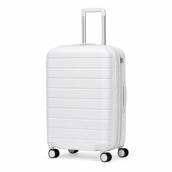 24-Inch Expandable White Suitcase | 2026