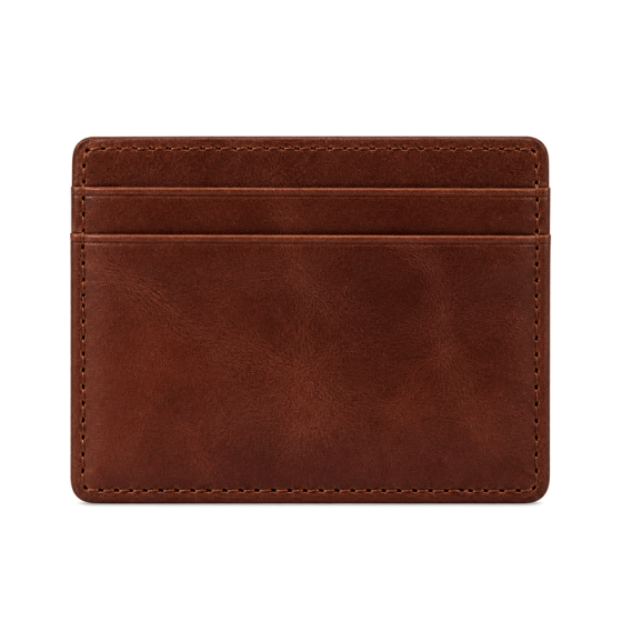 Men's Brown Leather Card Holder | 2026