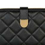 Women's Black Quilted Wallet | 2026