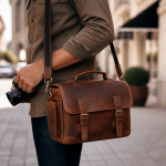 Vintage Brown Leather Camera Bag | 2026