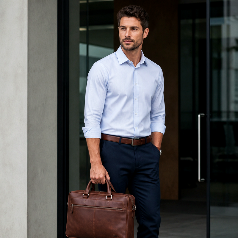 Men's Brown Business Handbag | 2026