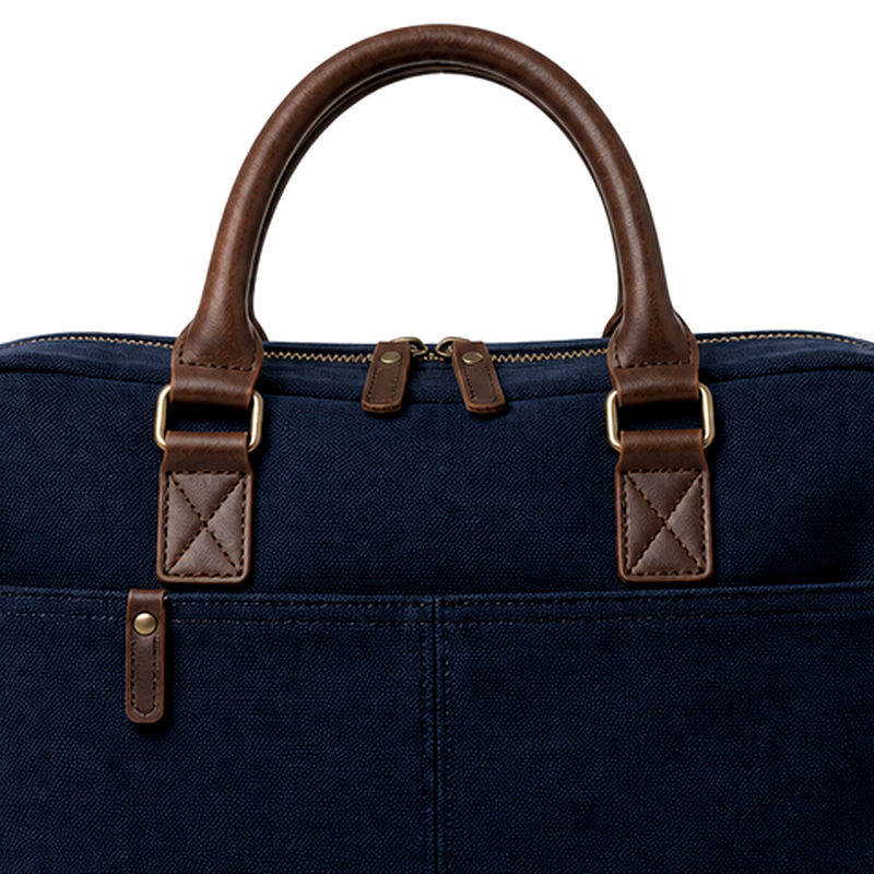 Men's Navy Canvas Handbag | 2026