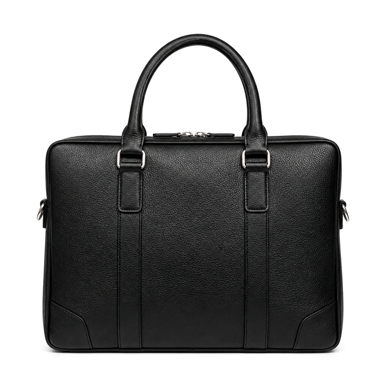 Men's Black Leather Handbag | 2026