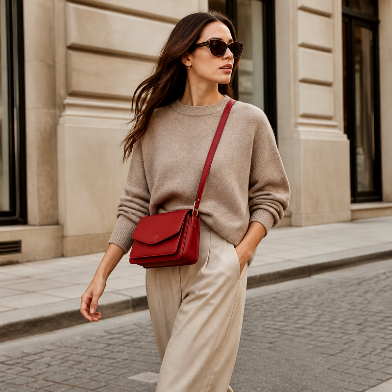 Women's Red Chain Crossbody | 2026
