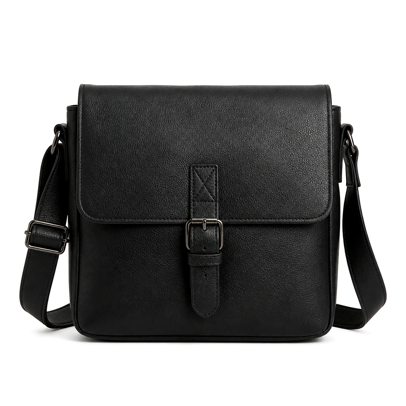 Men's Black Messenger Crossbody | 2026
