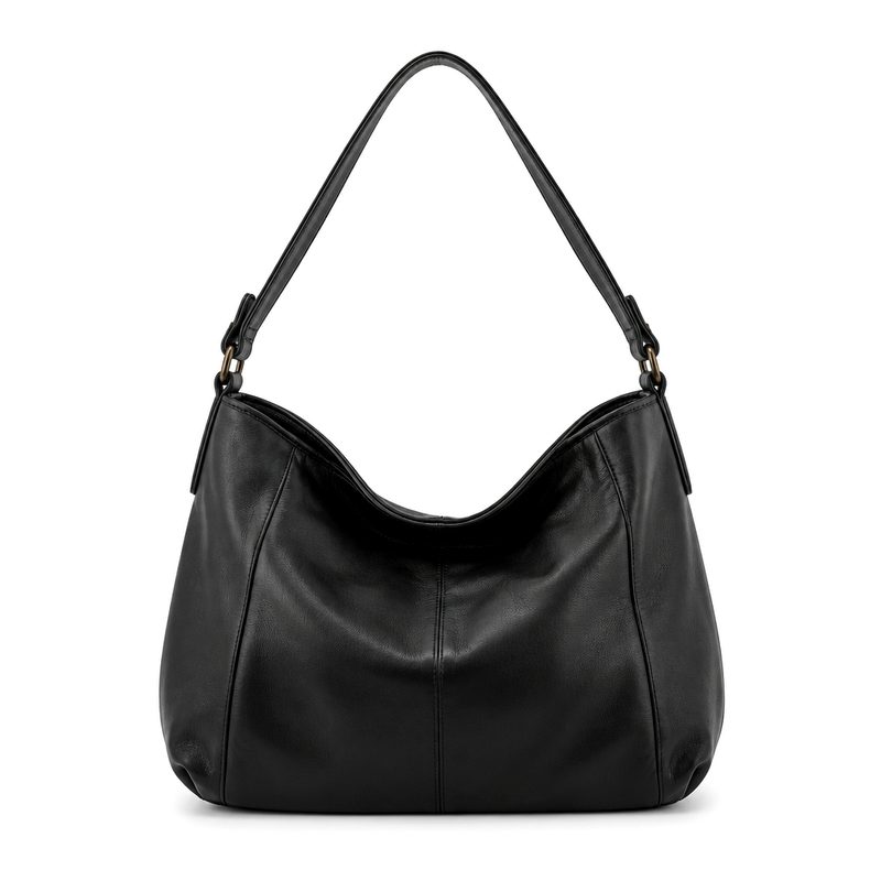 Women's Black Soft Shoulder Bag | 2026