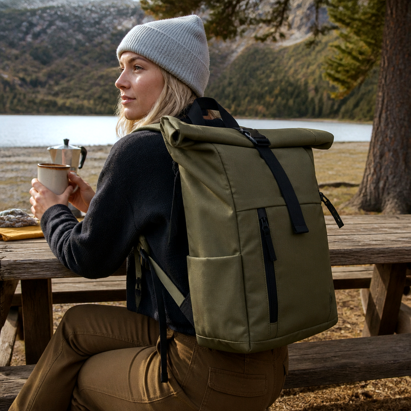 Olive Rolltop Backpack | 2026