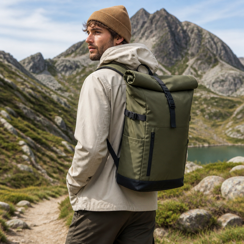 Olive Rolltop Backpack | 2026