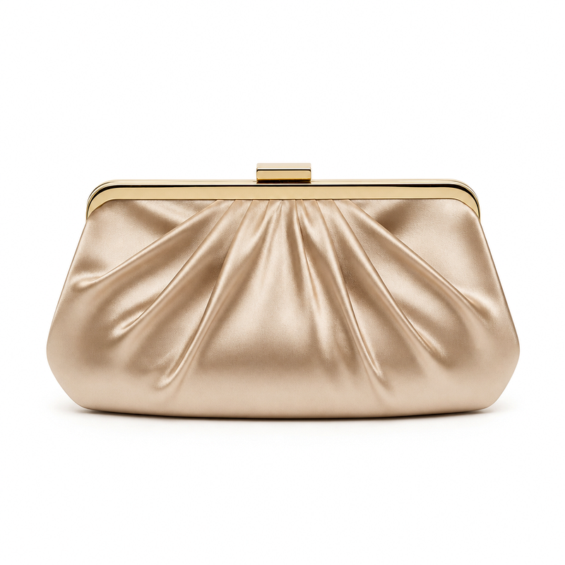 Women's Beige Satin Clutch | 2026