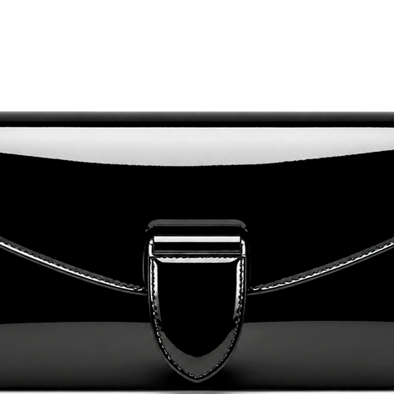 Women's Black Patent Clutch | 2026