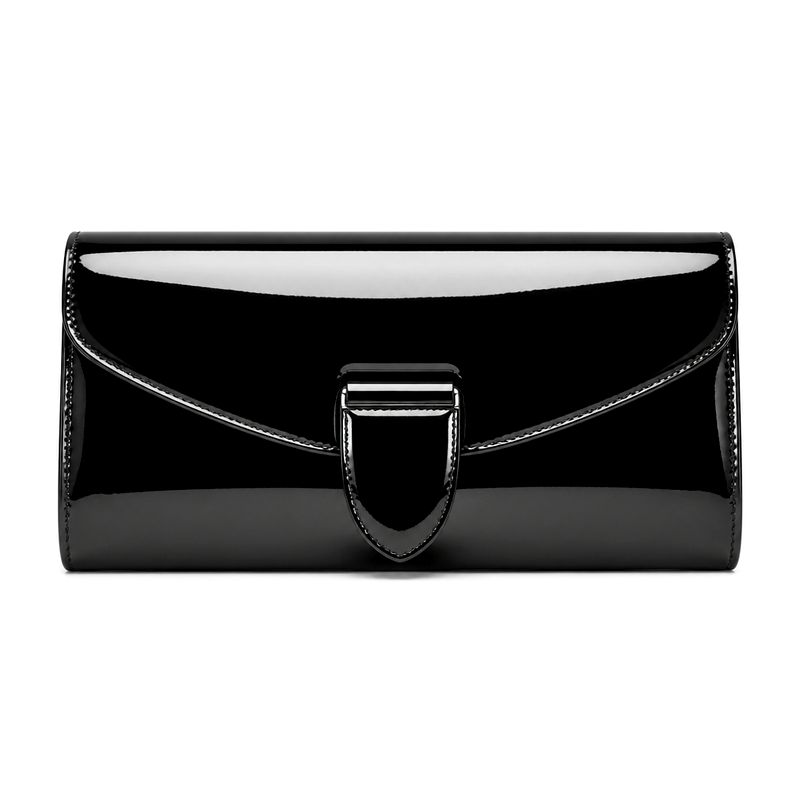 Women's Black Patent Clutch | 2026
