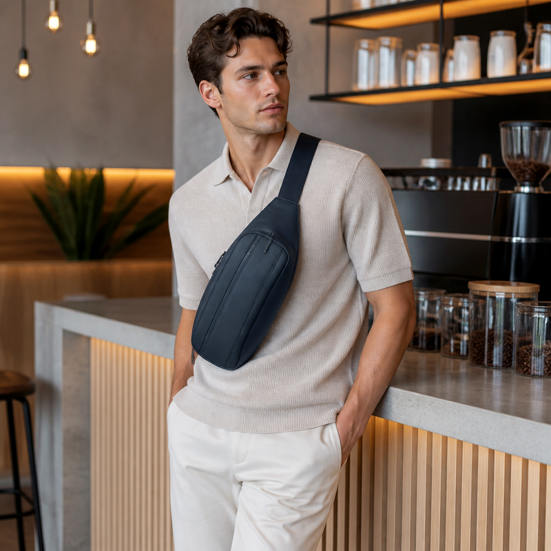 Men's Navy Sling Bag | 2026