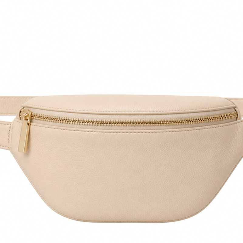 Women's Beige Leather Belt Bag | 2026