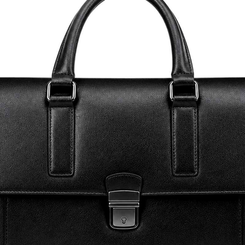 Men's Black Leather Briefcase | 2026