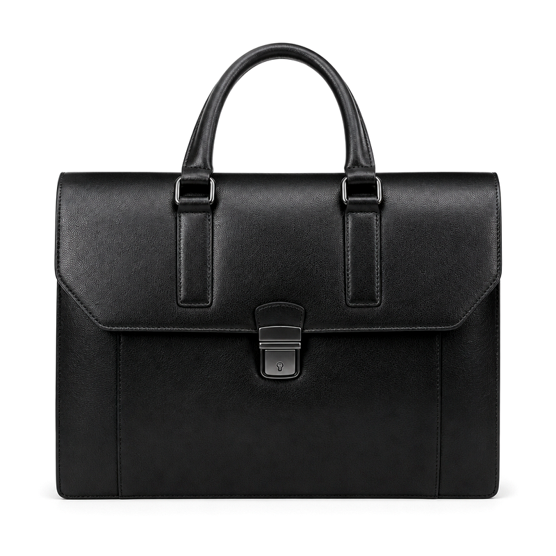 Men's Black Leather Briefcase | 2026