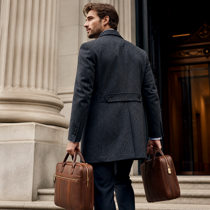 Men's Brown Dual Briefcase | 2026