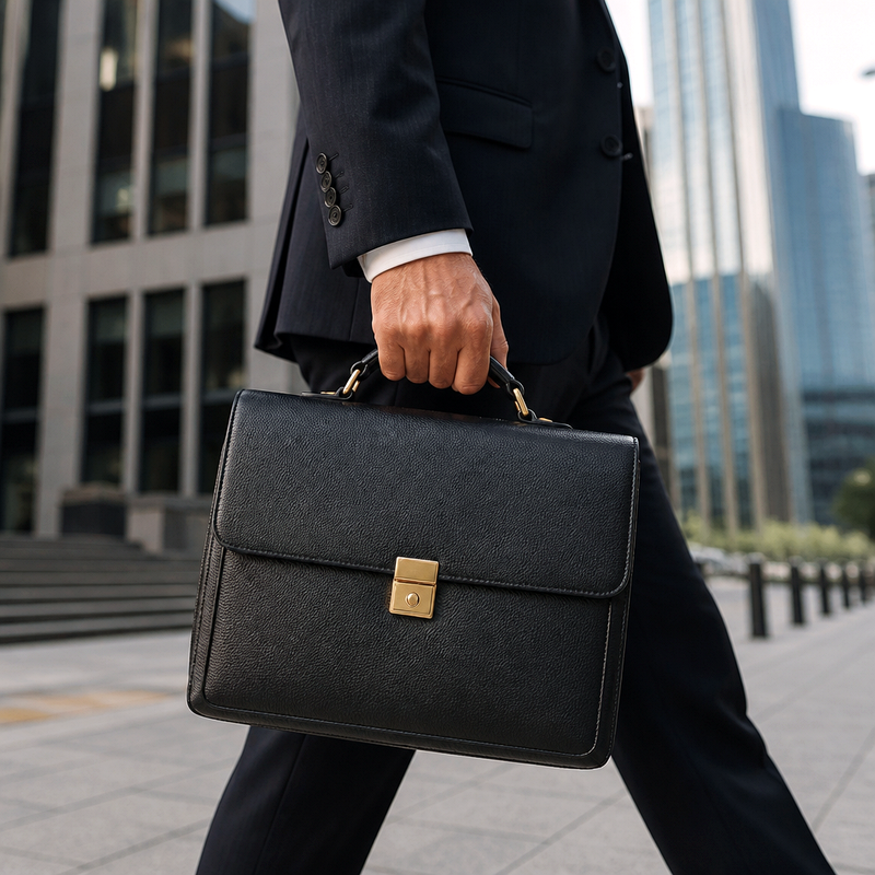 Men's Black Lock Briefcase | 2026