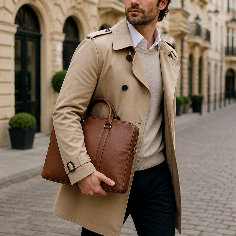 Men's Soft Brown Briefcase | 2026