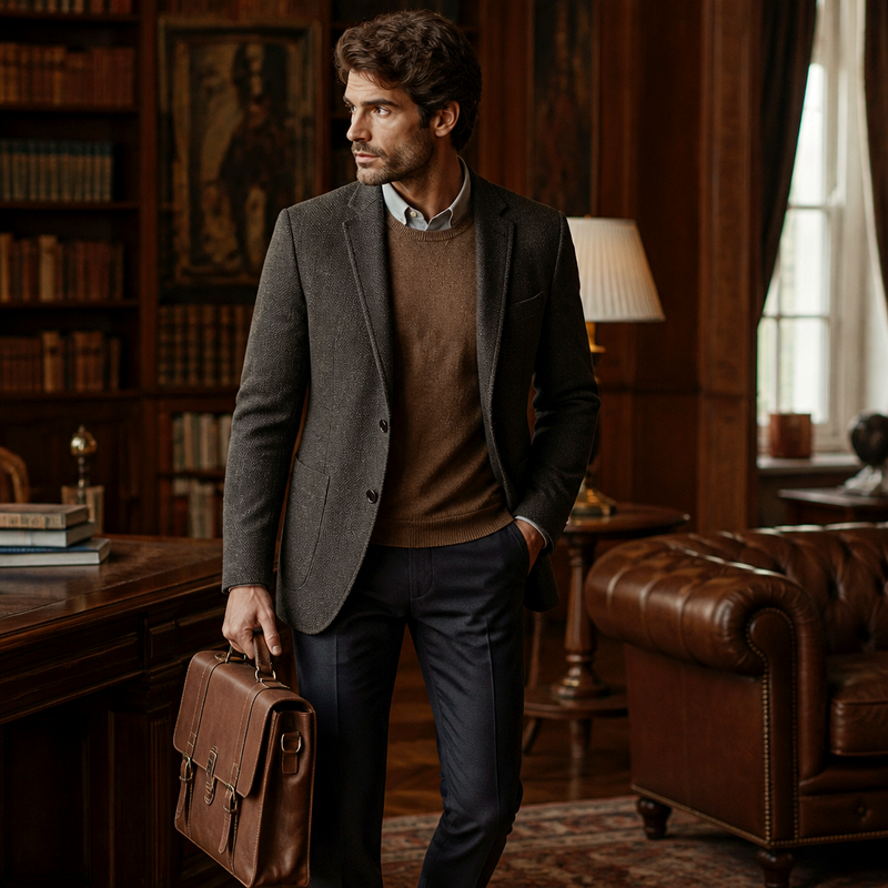 Men's Vintage Brown Briefcase | 2026