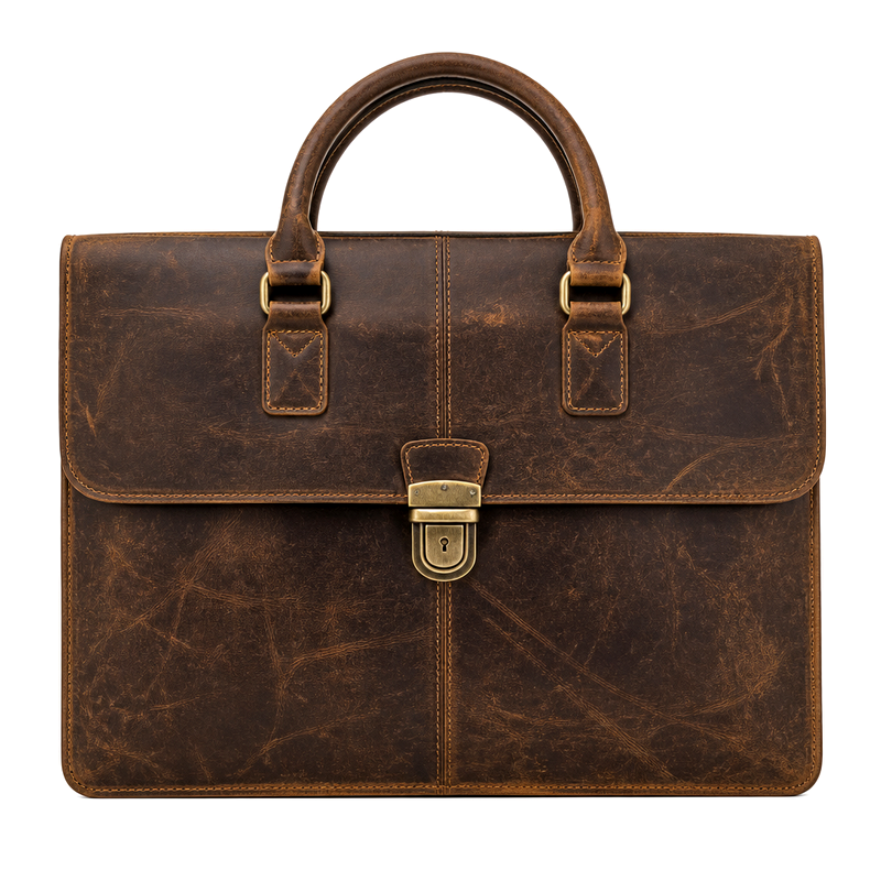 Men's Vintage Brown Briefcase | 2026