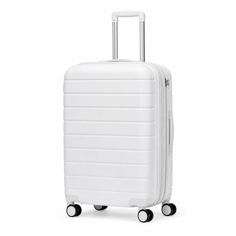 24-Inch Expandable White Suitcase | 2026