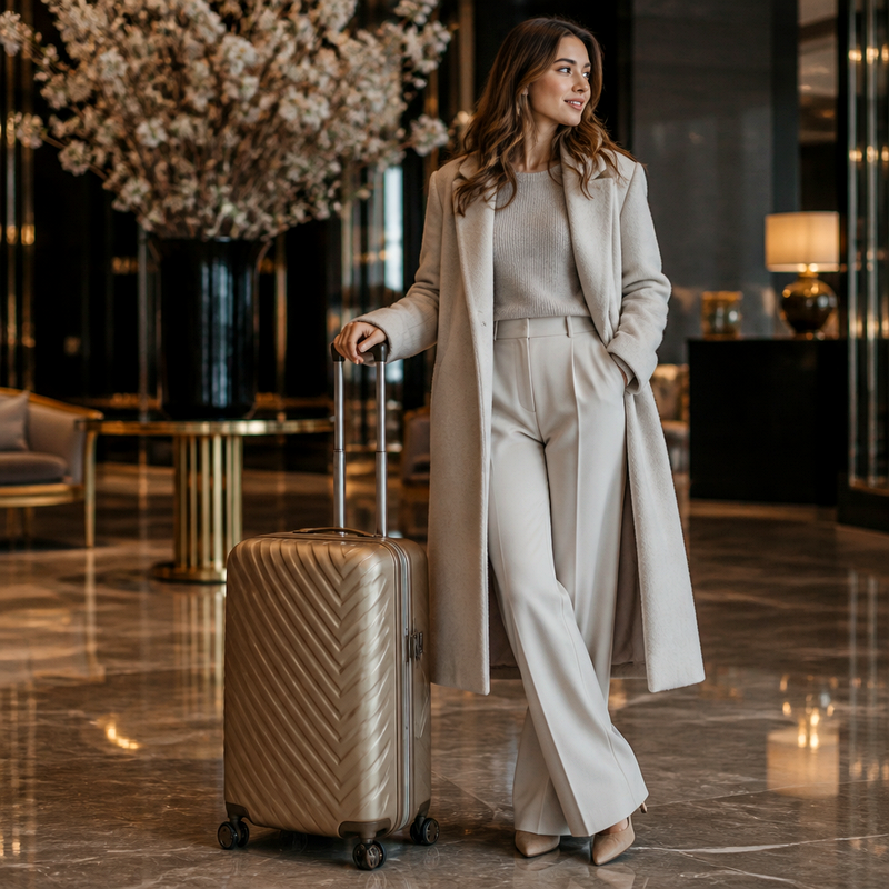 24-Inch Champagne Luxe Suitcase | 2026