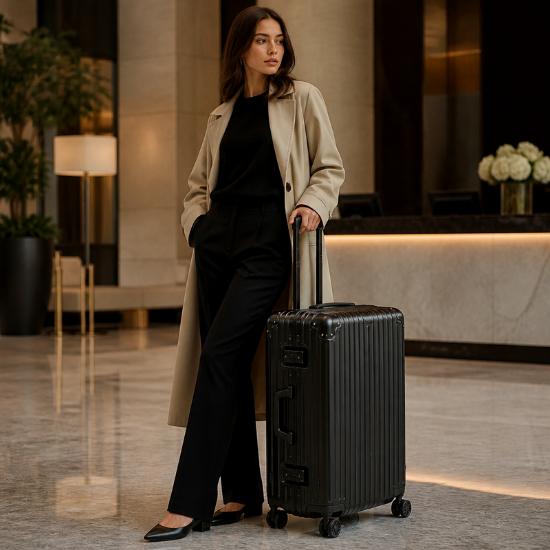 28-Inch Black Aluminum Suitcase | 2026