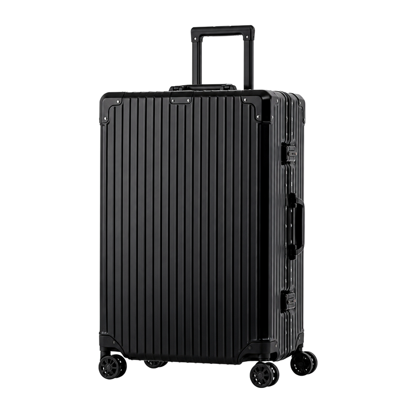 28-Inch Black Aluminum Suitcase | 2026