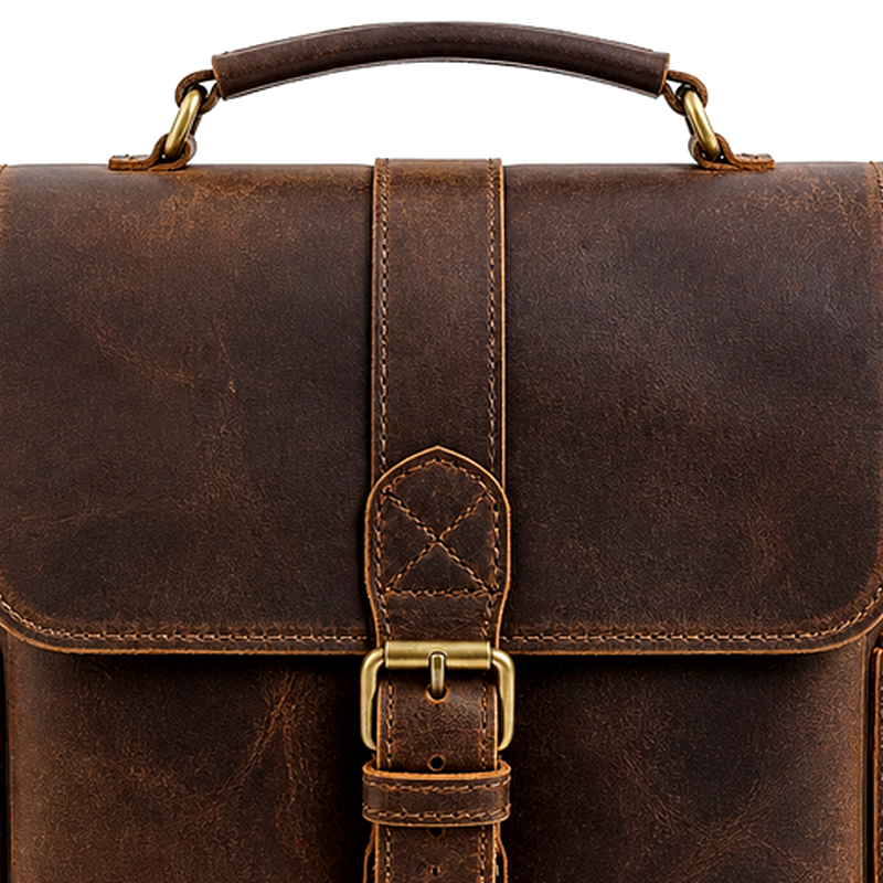 Vintage Brown Leather Camera Bag | 2026